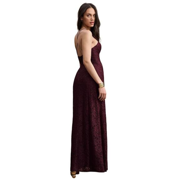 NWT Anthropologie BHLDN Emma Sweetheart Lace Gown in Dark Berry, Size 12 - Picture 2 of 16